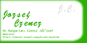 jozsef czencz business card